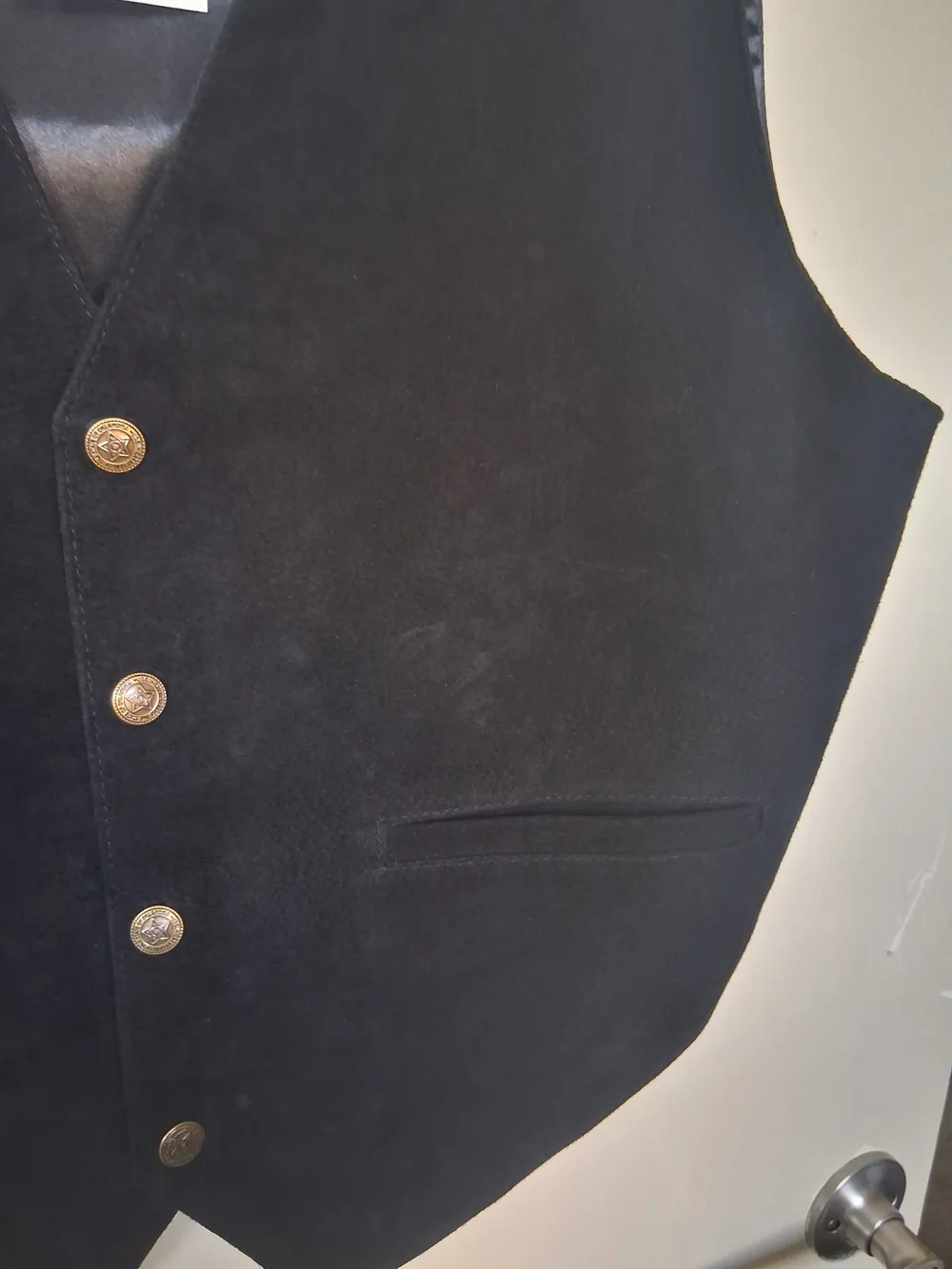 Scully NEW  Black Suede Western Button Vest